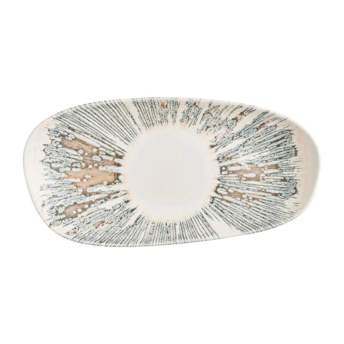 Churchill Lyra Organic Oblong Plates Pink Opal 300x150mm (12 Pack) - Image 1