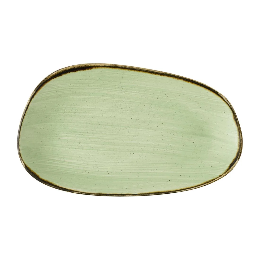 Churchill Stonecast Opal Oblong Plates Sage Green 220x130mm (12 Pack) - Image 1