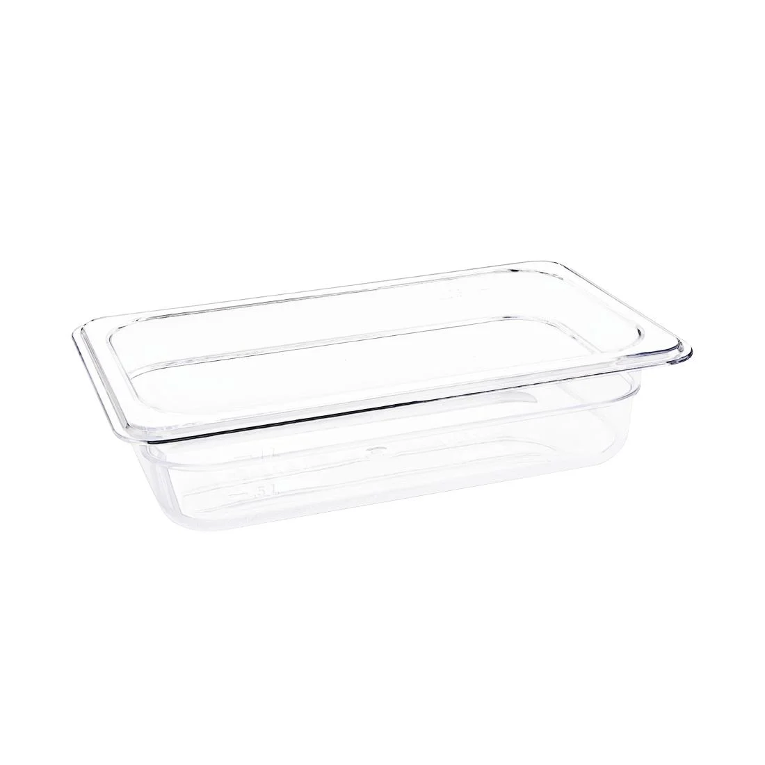 Vogue Polycarbonate 1/4 Gastronorm Container 65mm Clear - Image 1