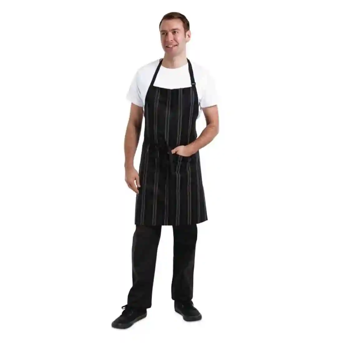 Chef Works Urban Presidio Bib Apron Black and Grey