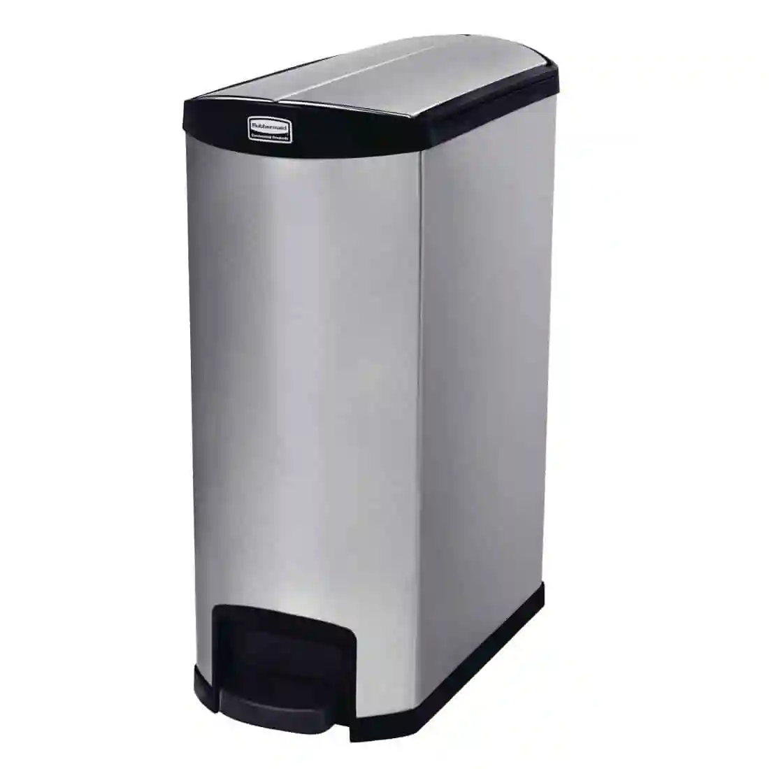 Rubbermaid Slim Jim End Step on Stainless Steel 90L