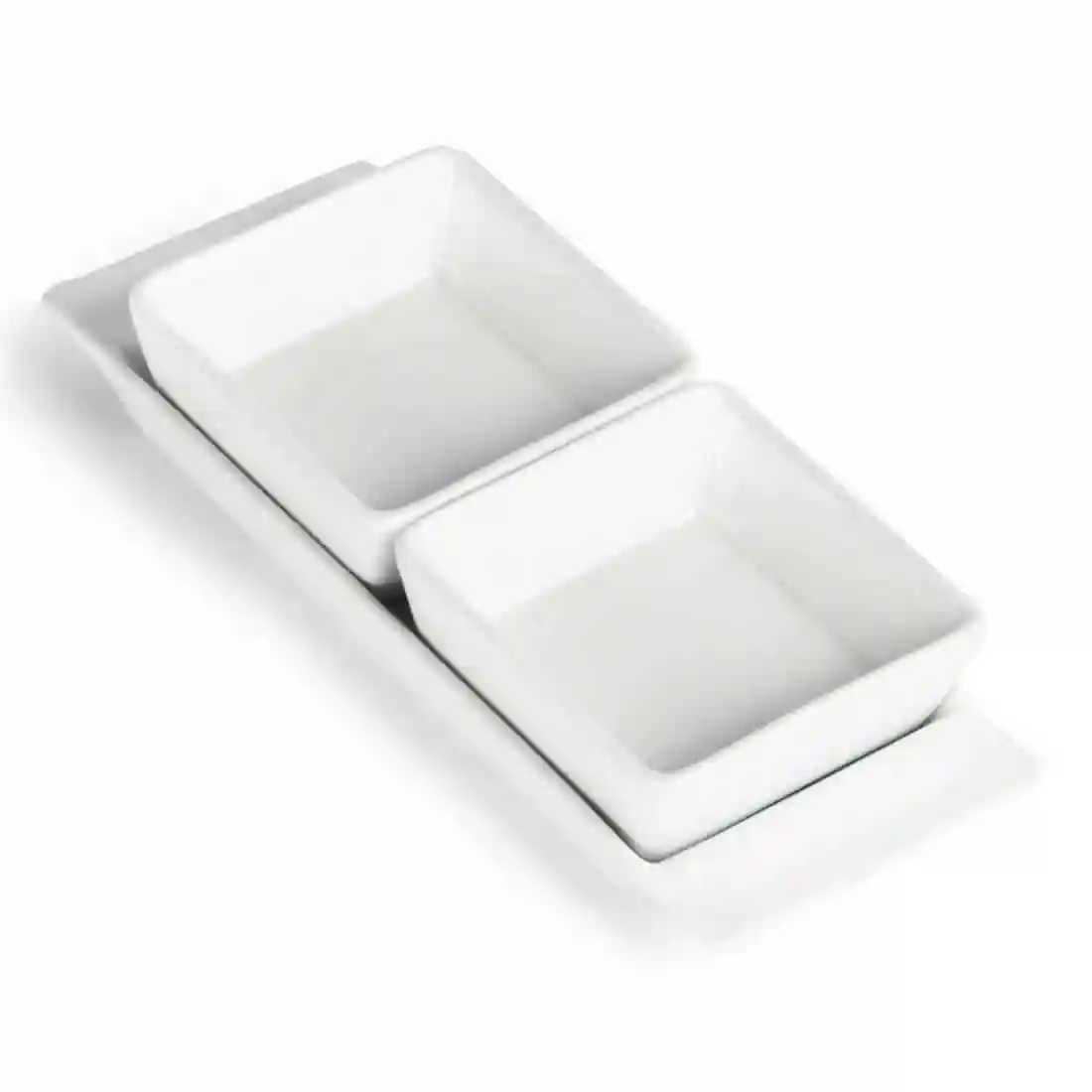 Olympia Whiteware Snack Dishes with Plates 2 Section