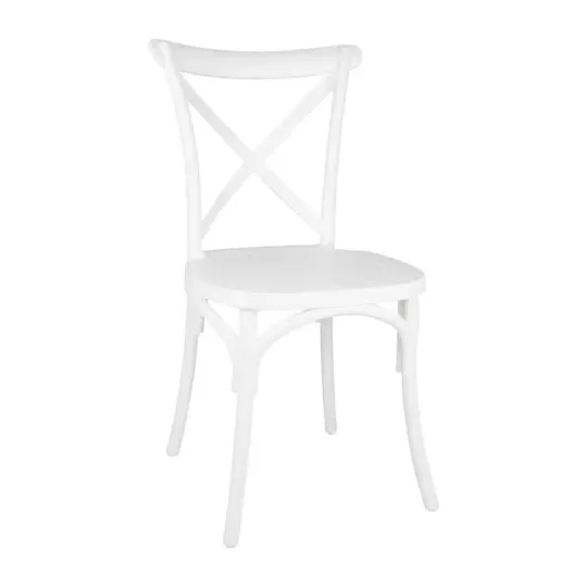 Bolero Polypropylene Cross Back Side Chair White (Pack of 4)