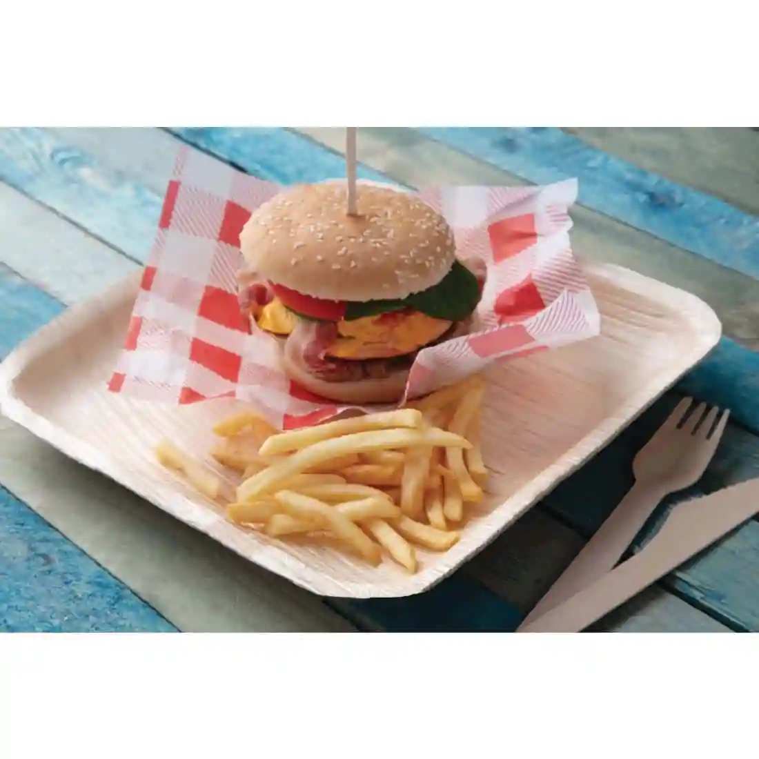 Fiesta Compostable Palm Leaf Plates Square 250mm (Pack of 100) - Image 8