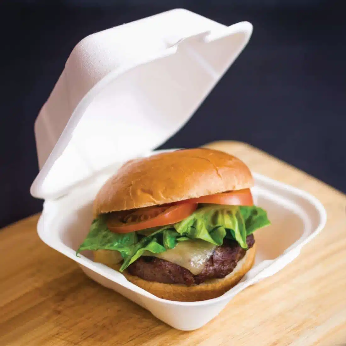 Vegware Compostable Bagasse Burger Boxes 152mm (Pack of 500) - Image 2