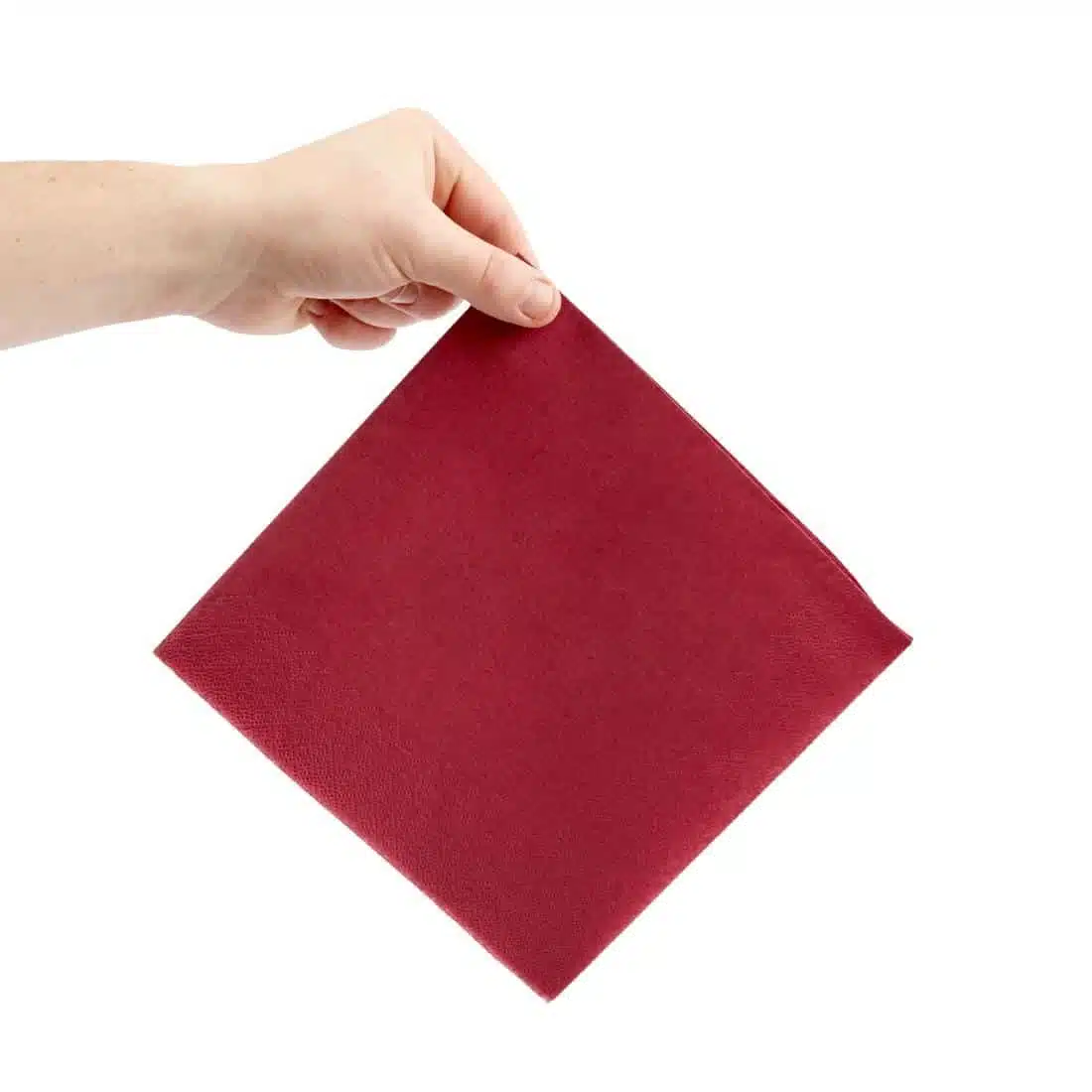 Fiesta Recyclable Dinner Napkin Bordeaux 40x40cm 2ply 1/4 Fold (Pack of 2000) - Image 3