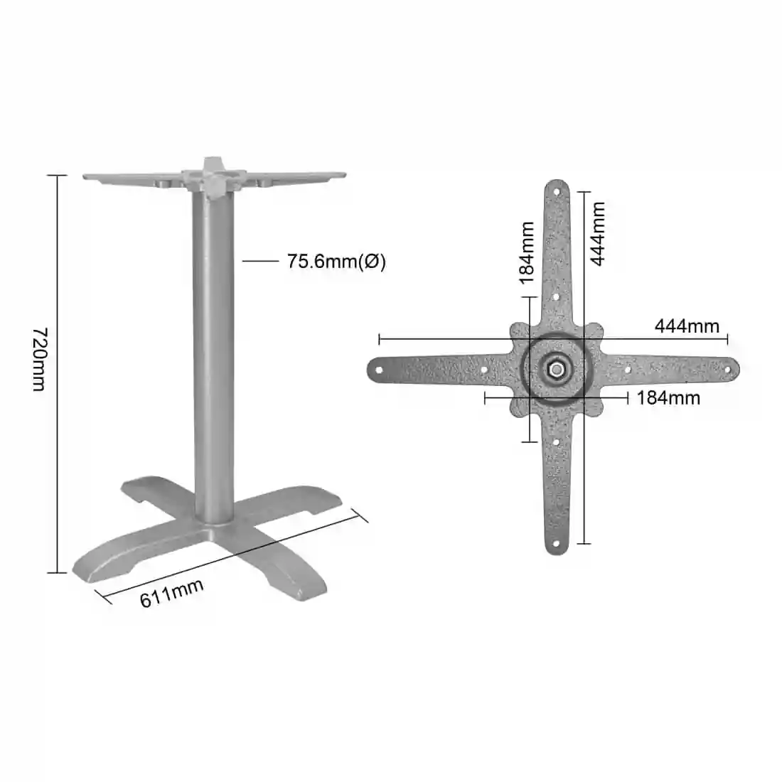 Bolero Cast Iron Table Base Grey - Image 5