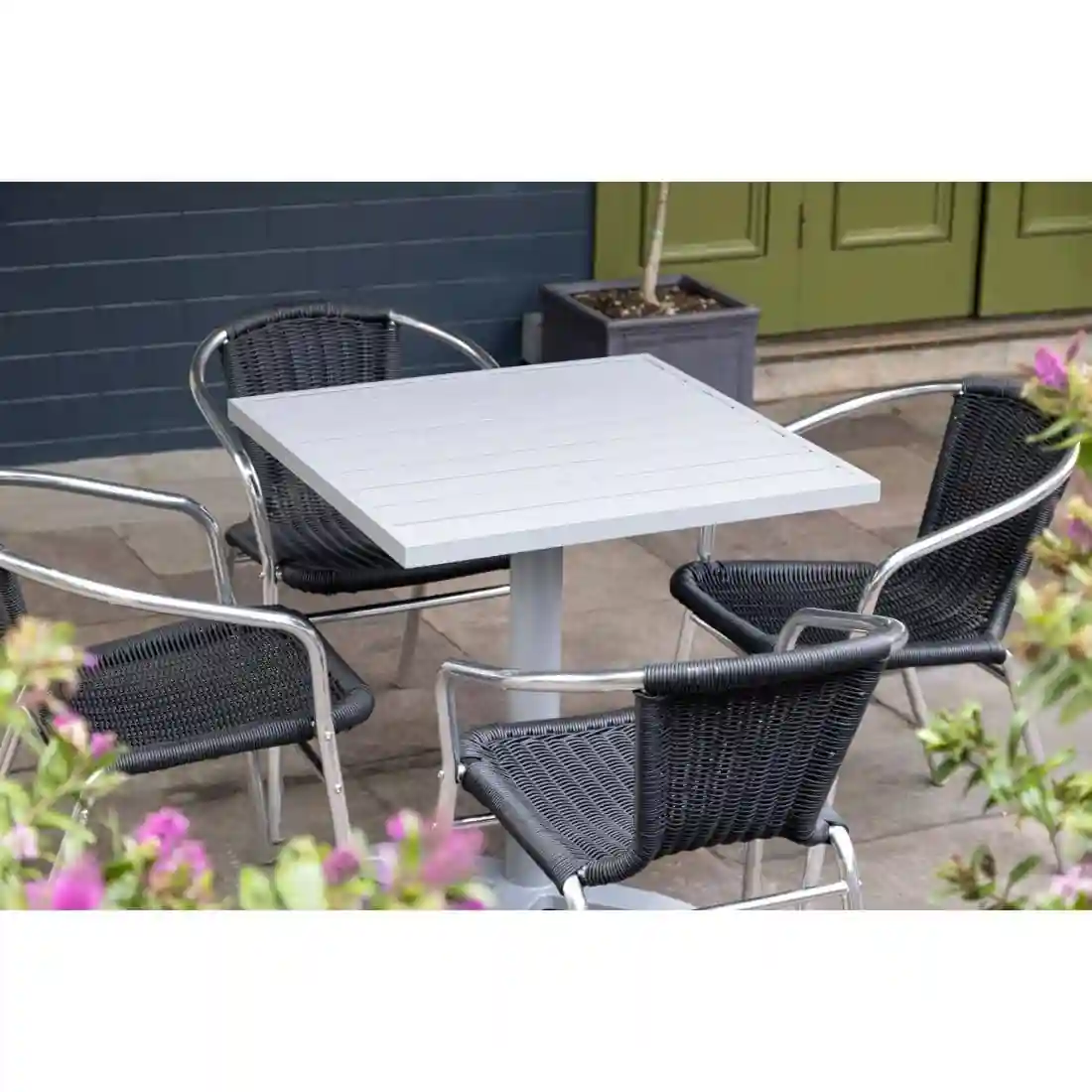 Bolero Aluminium Square Table Top Light Grey 700mm - Image 6