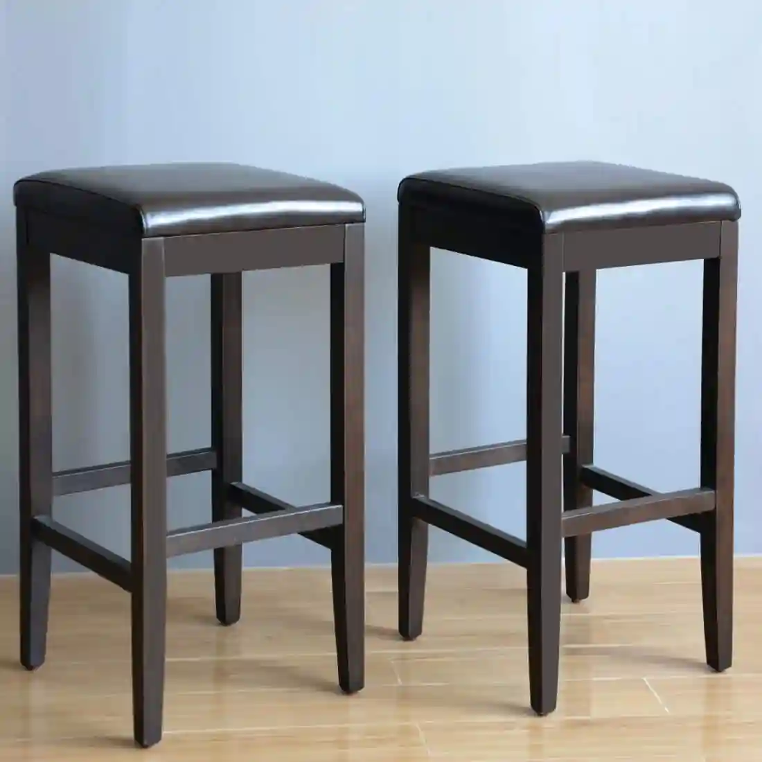 Bolero Faux Leather High Bar Stools Black (Pack of 2) - Image 2