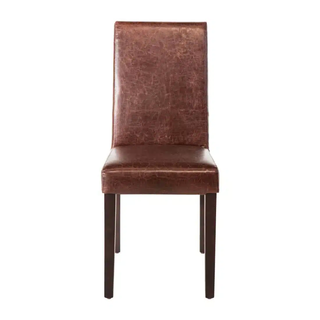 Bolero Faux Leather Dining Chair Antique Brown (Pack of 2) - Image 2