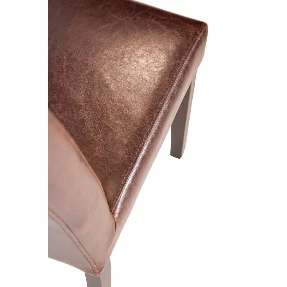 Bolero Faux Leather Dining Chair Antique Brown (Pack of 2) - Image 5