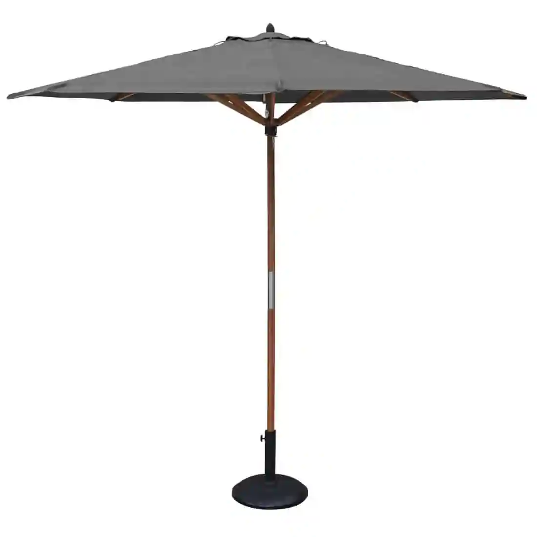 Rowlinson Willington Wooden Parasol Grey 2.7m with Base 15kg - Image 1