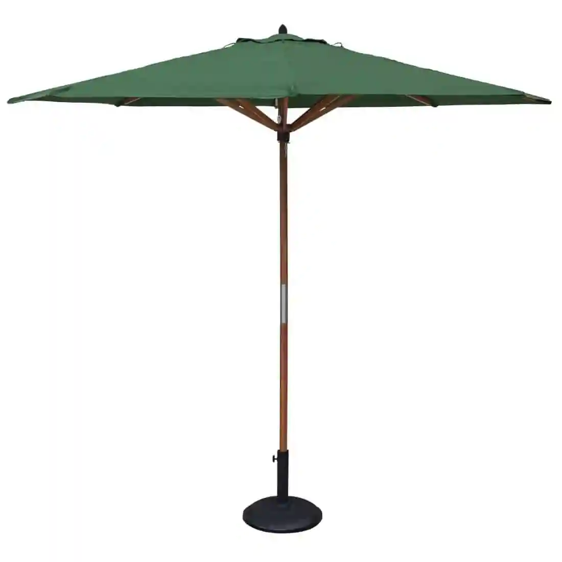 Rowlinson Willington Wooden Parasol Green 2.7m with Base 15kg - Image 1