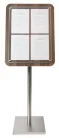 Large Industrial Walnut Menu Stand
