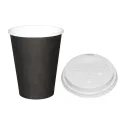 Special Offer Fiesta Recyclable Black 340ml Hot Cups and White Lids (Pack of 1000) - Image 1