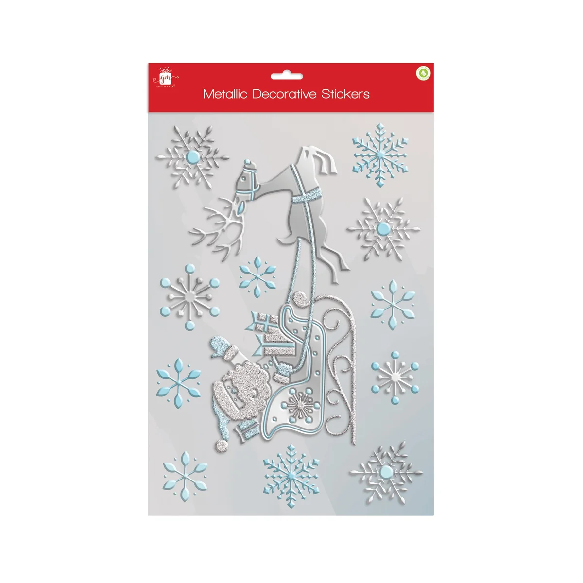 Giftmaker Window Metallic Christmas Stickers (Pack of 24) XAPGZ676 - Image 1