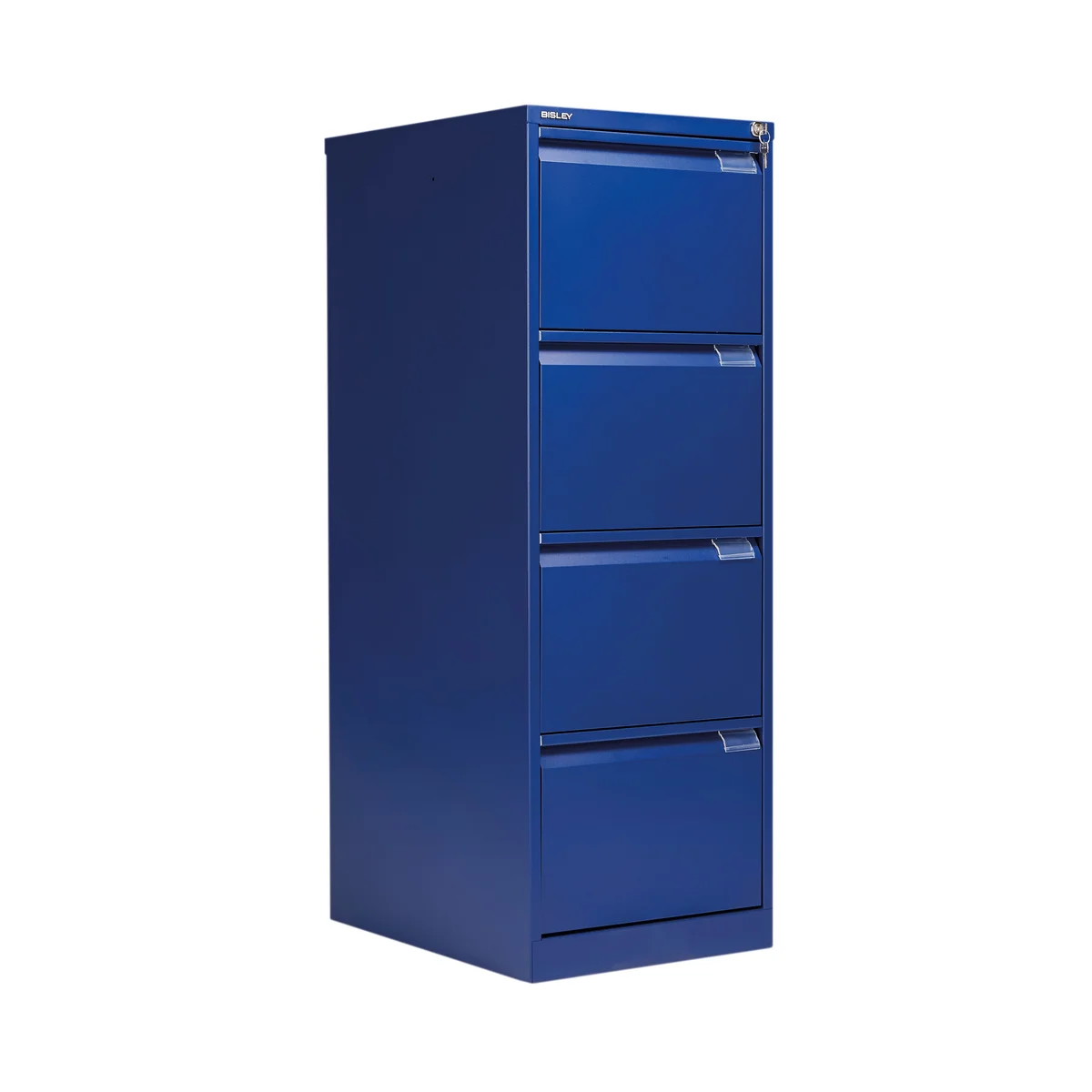 Bisley 4 Drawer Filing Cabinet Lockable 470x622x1321mm Blue BS4E/BLUE - Image 1