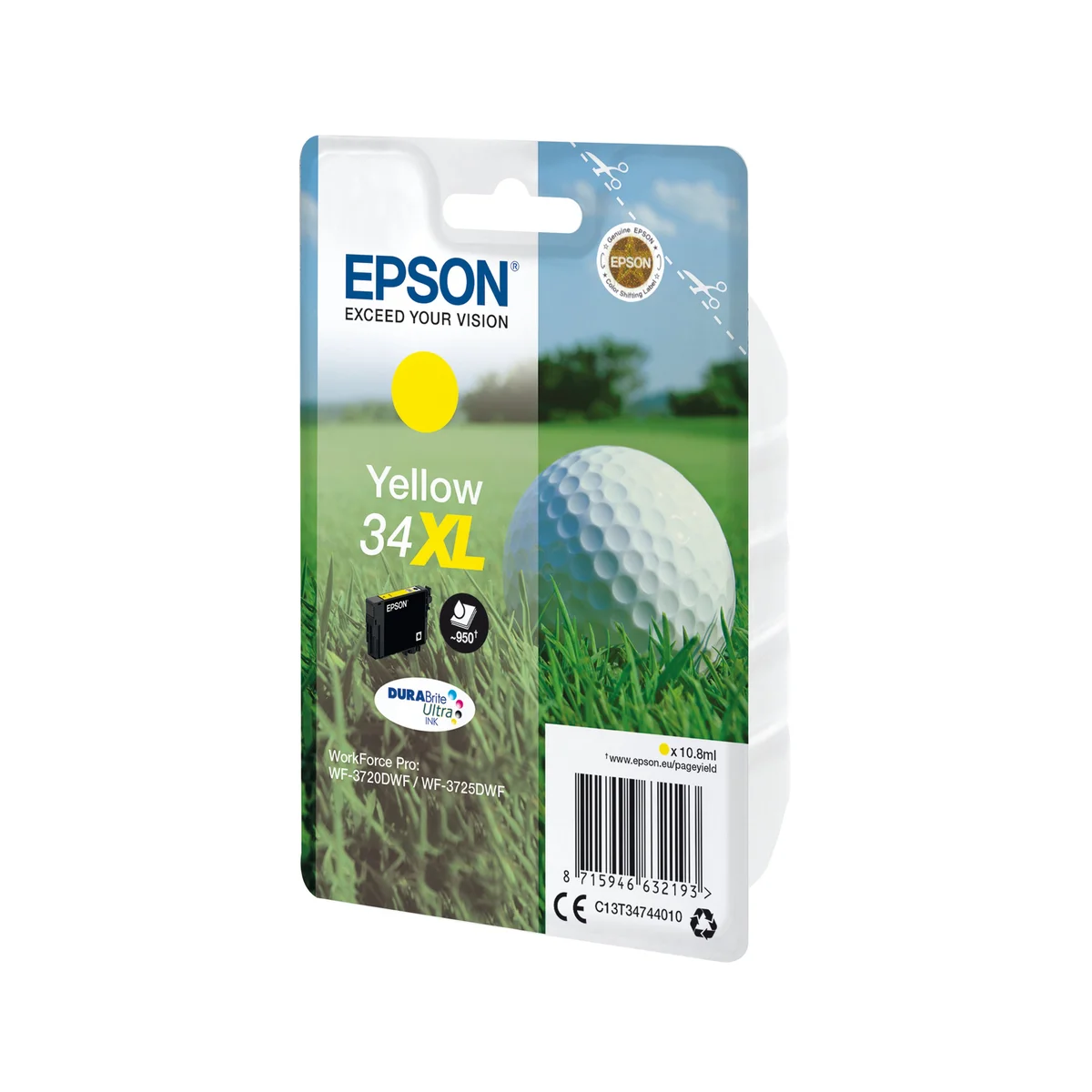 Epson 34XL Golf Ball DURABrite Ultra Ink Cartridge High Yield Yellow C13T34744010 - Image 2