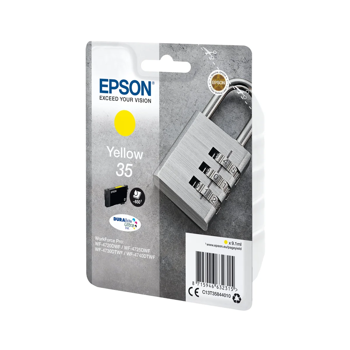Epson 35 Padlock DURABrite Ultra Ink Cartridge Yellow C13T35844010 - Image 2