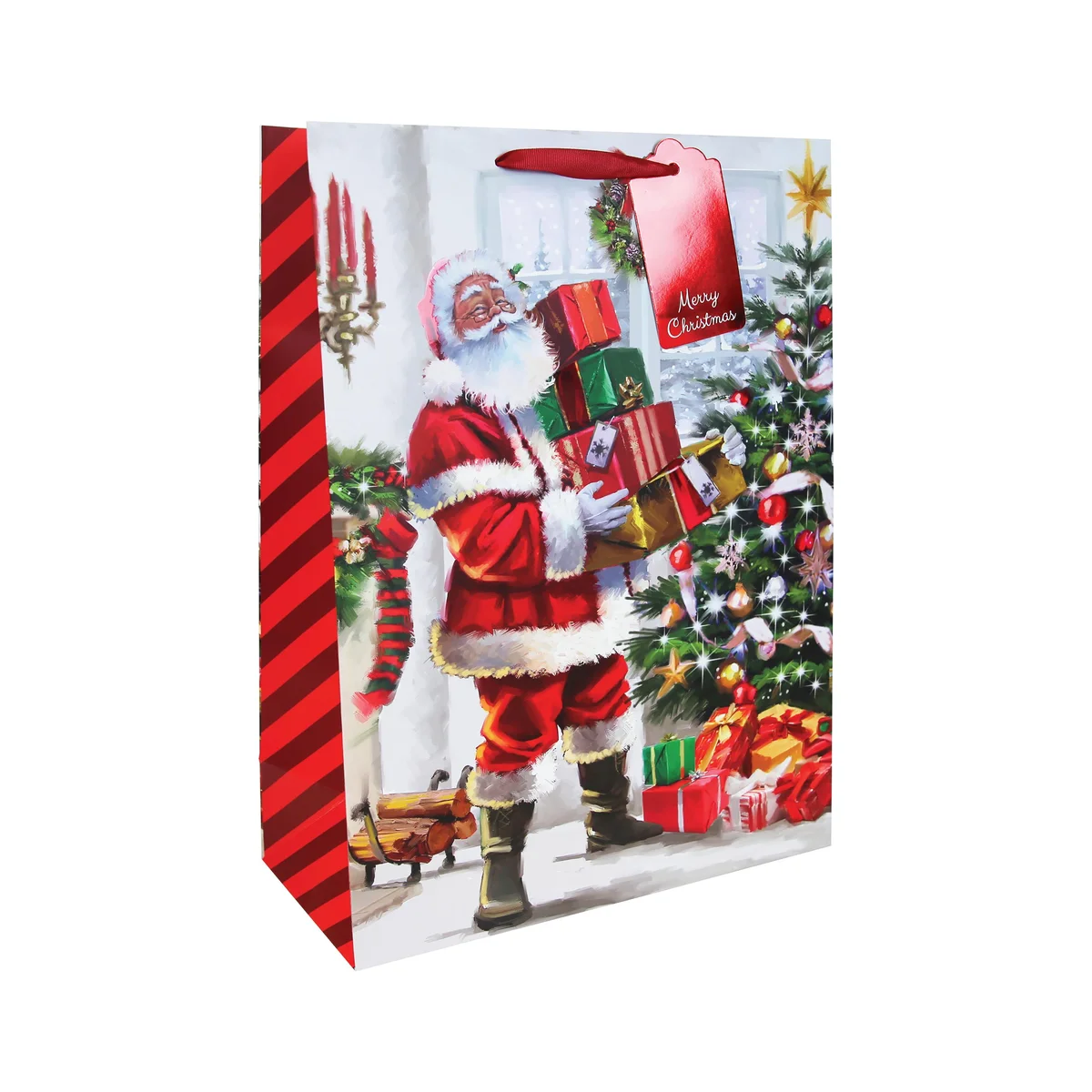 Eurowrap Joyful Santa Gift Bags Extra Large Assorted (Pack of 12) X-36035-1WC - Image 1