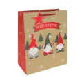 Eurowrap Gonk Kraft Festive Gift Bags Large (Pack of 12) X-36048-2C - Image 1