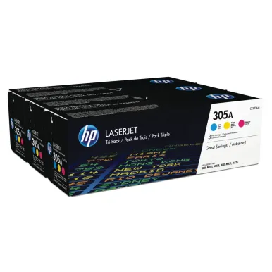 HP 305A Original LaserJet Toner Cartridge CMY 3-pack CF370AM