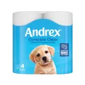 Andrex Complete Clean Toilet Tissue 2-Ply Standard 4x6 Rolls White (Pack of 24) 4480125 - Image 1