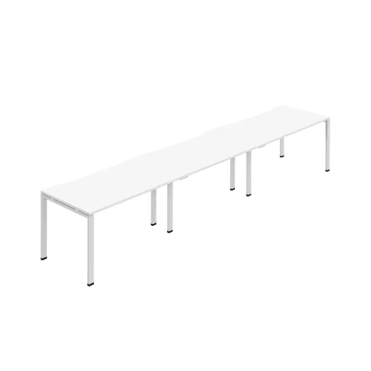 Jemini Three Person Bench Desk 1200x800mm White (Set of 3) KF800398