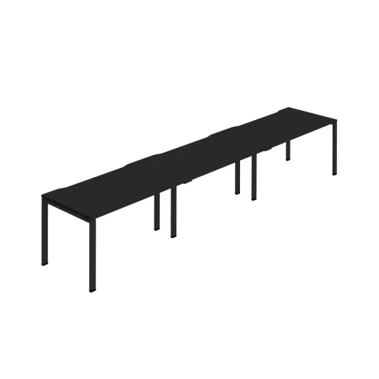 Jemini Three Person Bench Desk 1600x800mm Black (Set of 3) KF800419