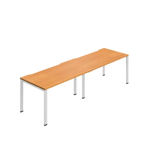 Jemini Two Person Bench Desk 1200x800mm Beech/White (Set of 2) KF800435