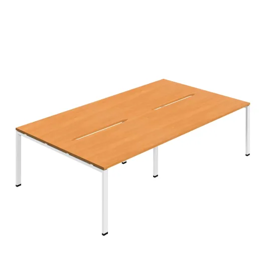 Jemini Four Person Back-to-Back Bench Desk Beech/White  KF800485