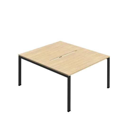 Jemini Two Person Back-to-Back Bench Desk Nova Oak/Black KF800626