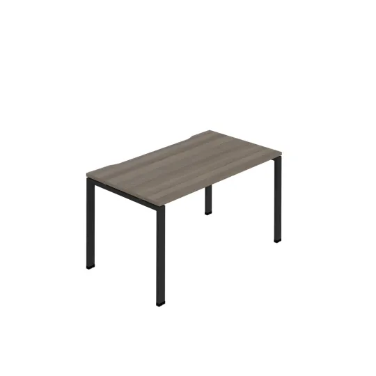 Jemini One Person Bench Desk 1600x800mm Grey Oak/Black KF800671