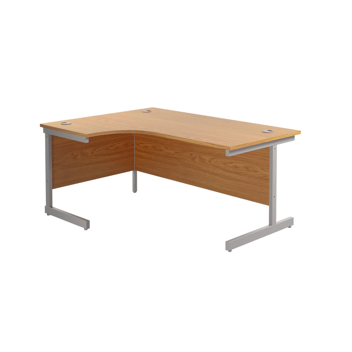 Jemini Radial Left Hand Cantilever Desk 1800x1200x730mm Nova Oak/Silver KF801986 - Image 1