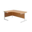 Jemini Radial Left Hand Cantilever Desk 1800x1200x730mm Nova Oak/White KF802100 - Image 1