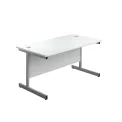 First Rectangular Cantilever Desk 1200x800x730mm White/Silver KF803331 - Image 1