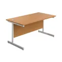 First Rectangular Cantilever Desk 1600x800x730mm Nova Oak/White KF803478 - Image 1