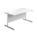 First Rectangular Cantilever Desk 1600x800x730mm White/White KF803485 - Image 1