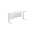 Jemini Rectangular Cantilever Desk 1800x600x730mm White/White KF806653 - Image 1