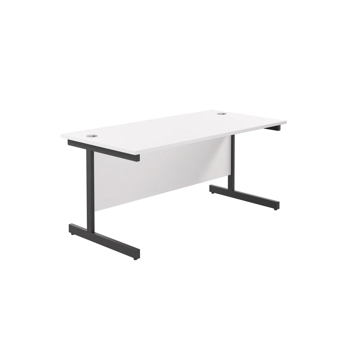 Jemini Rectangular Single Upright Cantilever Desk 1600x800x730mm White/Black KF810926 - Image 1