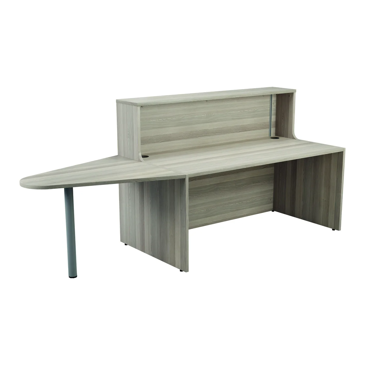 Jemini Reception Unit with Extension 1400x800x740mm Grey Oak KF818252 - Image 1