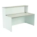 Jemini Reception Unit 1400x800x740mm Grey Oak/White KF818374 - Image 1