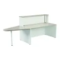 Jemini Reception Unit with Extension 1600x800x740mm Grey Oak/White KF818467 - Image 1