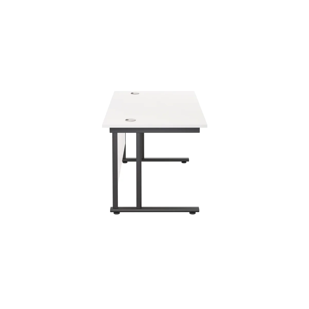 Jemini Rectangular Double Upright Cantilever Desk 1400x800x730mm White/Black KF819691 - Image 2