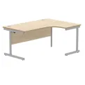 Polaris Right Hand Radial SU Cantilever Desk 1600x1200x730mm Canadian Oak/Silver KF821430 - Image 1