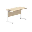 Polaris Rectangular Single Upright Cantilever Desk 1200x600x730mm Canadian Oak/White KF821720 - Image 1