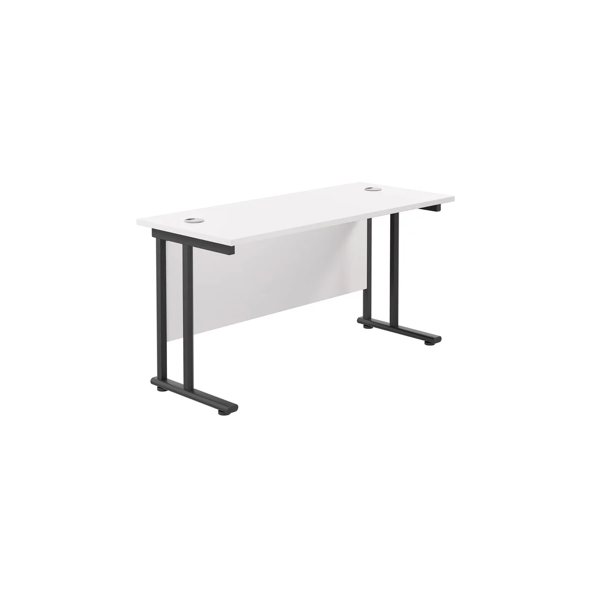 Jemini Rectangular Double Upright Cantilever Desk 1200x600x730mm White/Black KF822998 - Image 1