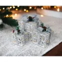 LED Outdoor/Indoor Light Up Christmas Presents Silver (Pack of 3) GH9069 - Image 2