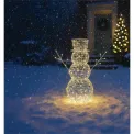 LED Outdoor Metal Light Up Snowman 600mm Silver/Warm White XH10087 - Image 1
