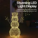LED Outdoor Metal Light Up Snowman 600mm Silver/Warm White XH10087 - Image 2